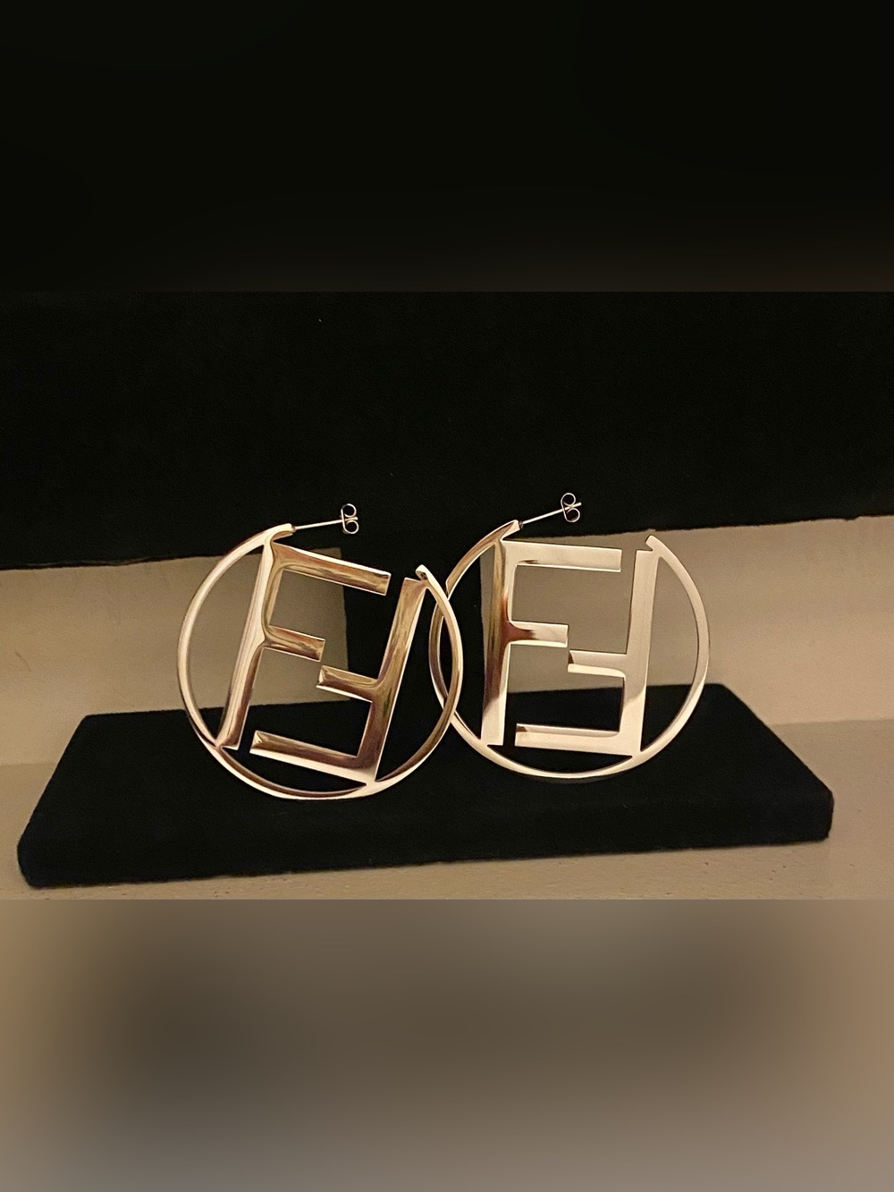 Fashion Jewelry Silver Plated Logo F - Inspired Luxury Hoop Earrings